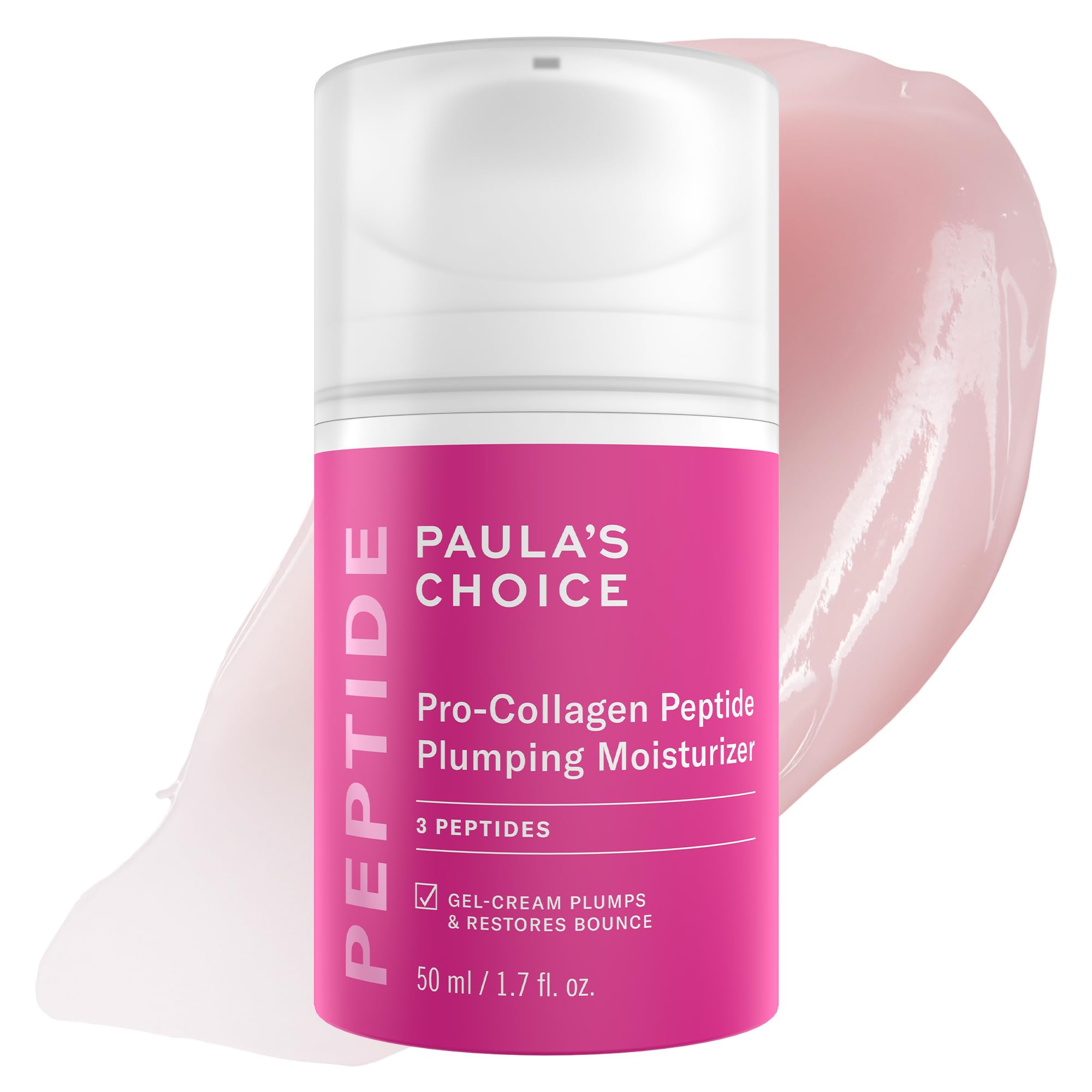 Paula's Choice Pro-Collagen Peptide Plumping Face Moisturizer, Daily Gel Face Cream for Deep Lightweight Hydration, Wrinkles & Loss of Firmness, Fragrance-Free, 1.7 Fl Oz - TrustMedUSA