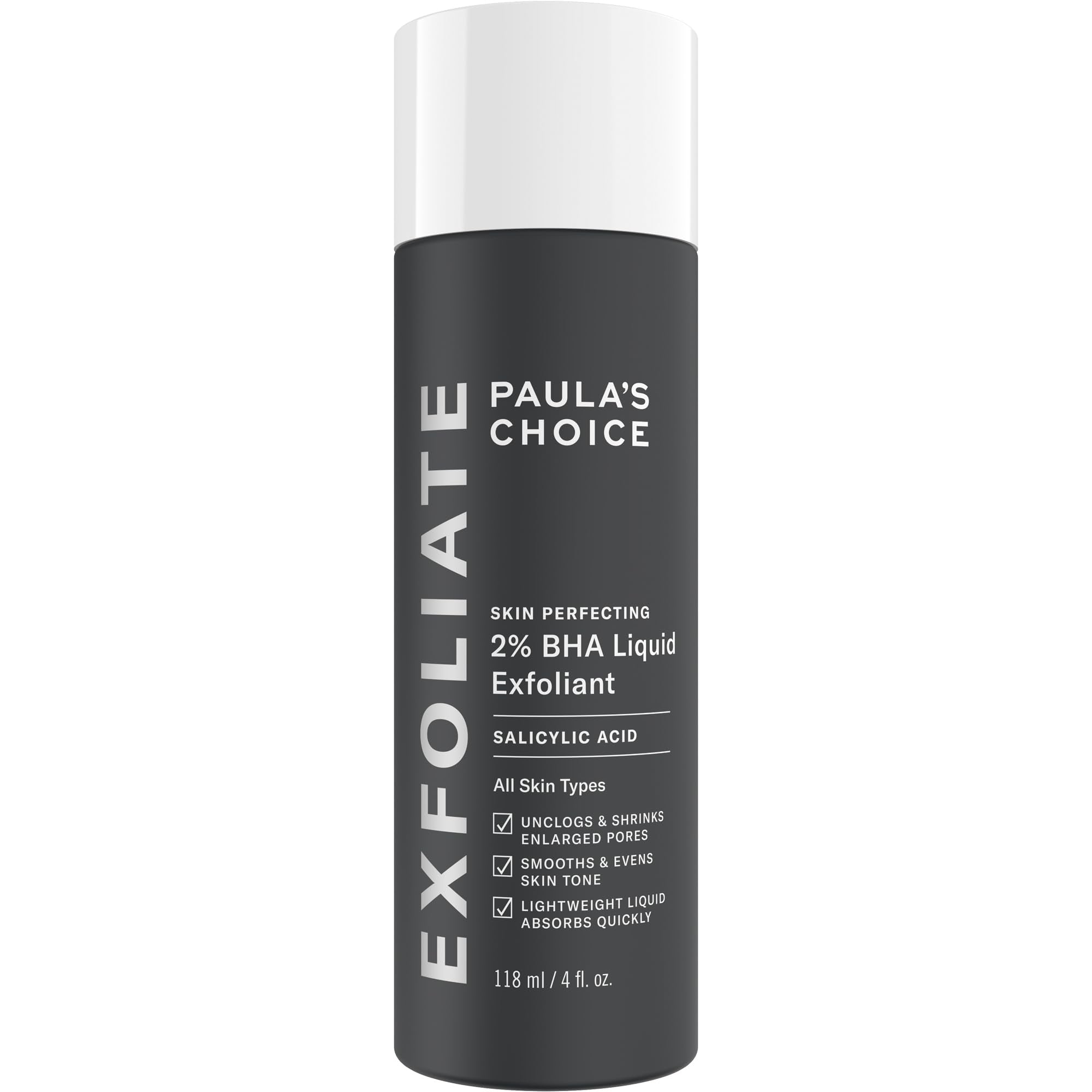 Paulas Choice - SKIN PERFECTING 2% BHA Liquid Salicylic Acid Exfoliant - Facial Exfoliant for Blackheads, Enlarged Pores, Wrinkles & Fine Lines, 4 oz Bottle - TrustMedUSA
