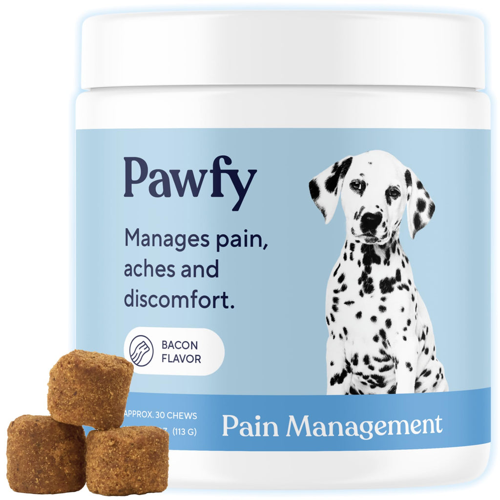 Pawfy Advanced Pain Management - Essential Vitamins & Supplements with Omega 3 |Joint Supplement for Dogs - Supports Hip & Joint Health for Small, Medium, Large Breeds | 30 Fast-Acting Chews - TrustMedUSA