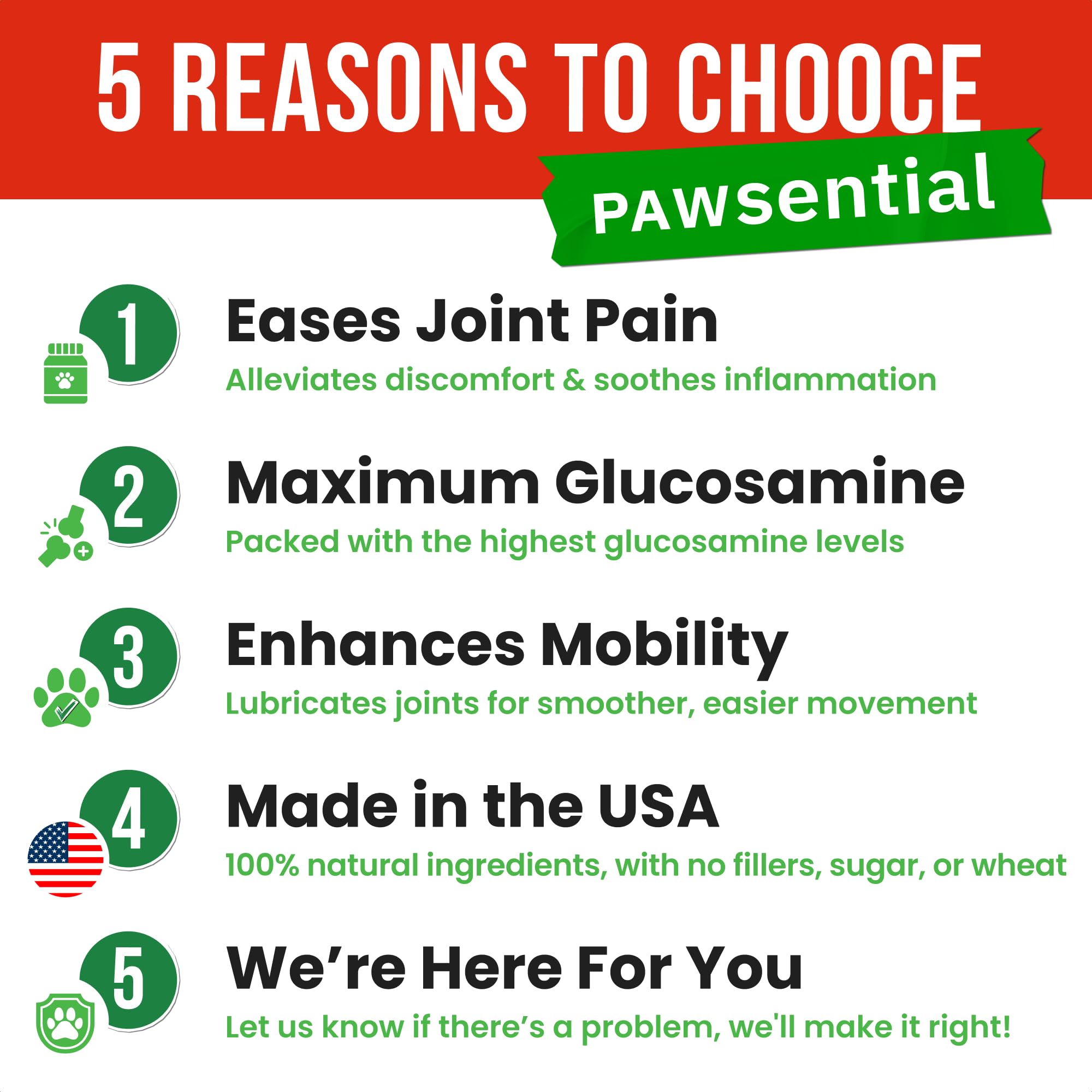 Pawsential Hemp Treats - Dog Joint Supplement - Mobility Support Chews w/Glucosamine Chondroitin, Turmeric, MSM - Hip & Joint Chews - Joint Pain Relief Treats - 120Ct - TrustMedUSA