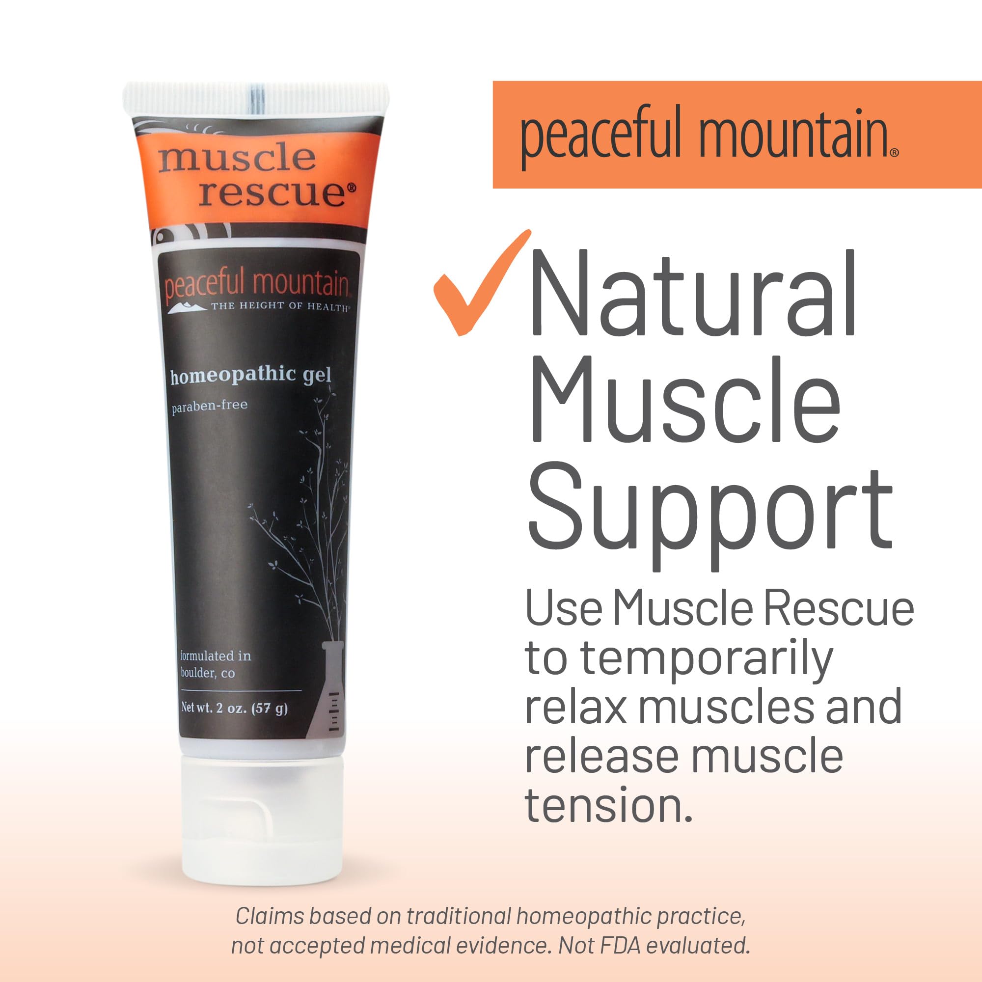 Peaceful Mountain Muscle Rescue Homeopathic Gel - for Muscle discomfort with Arnica and Comfrey - 2oz - TrustMedUSA