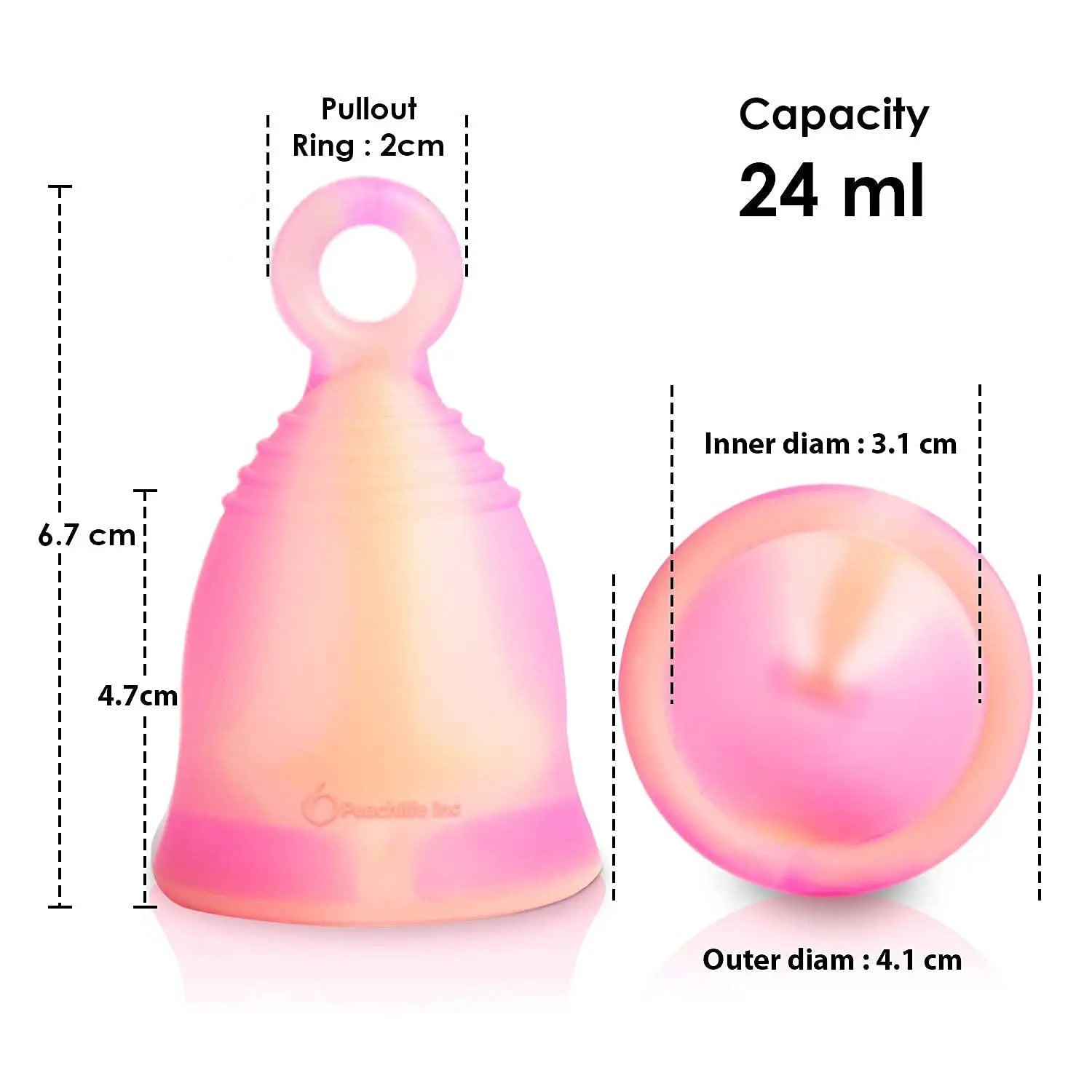 Peachlife Boric Acid Suppositories and Small Soft Menstrual Cup with Ring Pull - TrustMedUSA