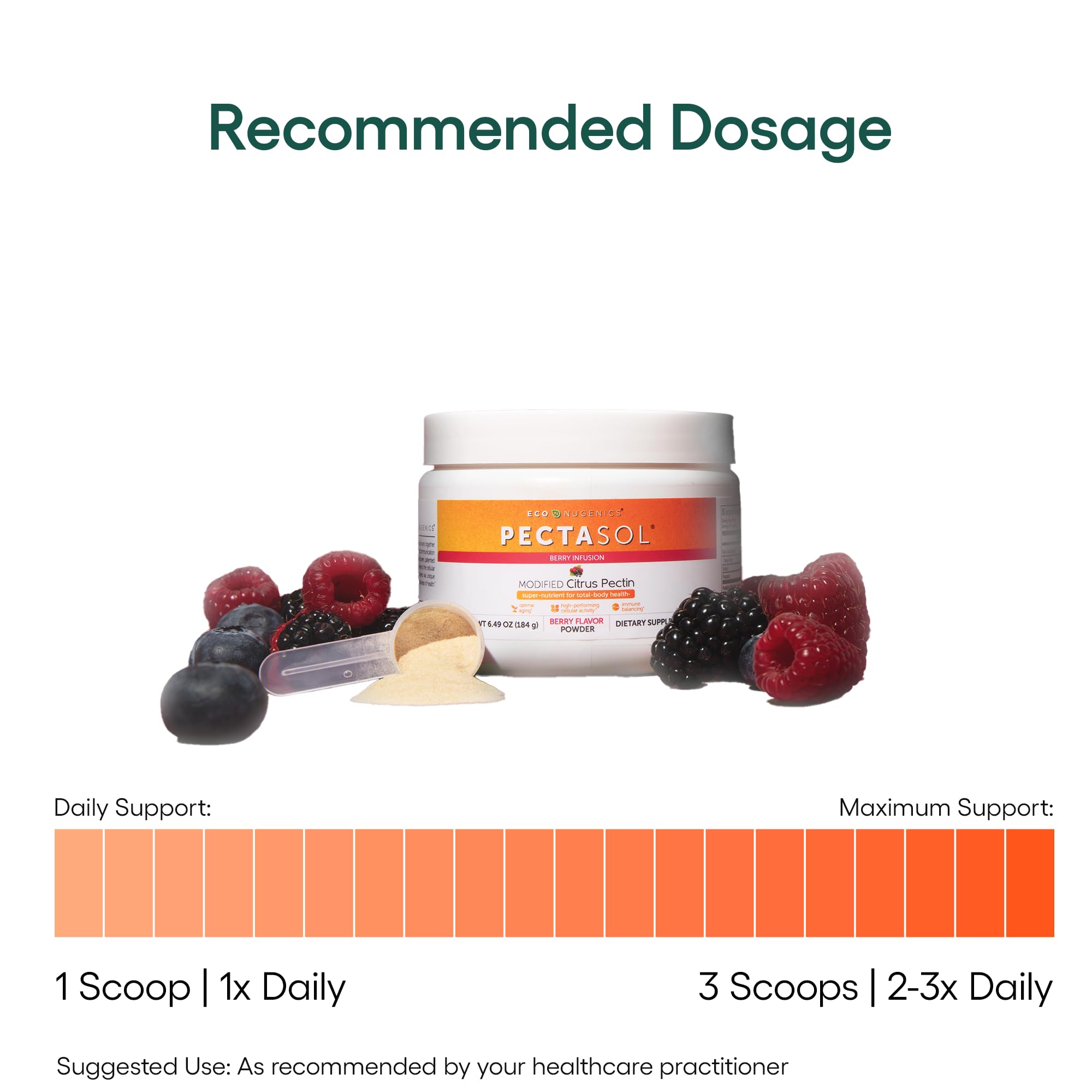 PectaSol Modified Citrus Pectin – 184g Berry Powder – Total-Body Health Supplement to Support the Heart, Immune System, Inflammation Response & Healthy Aging + Maintain Healthy Galectin-3 Levels - TrustMedUSA