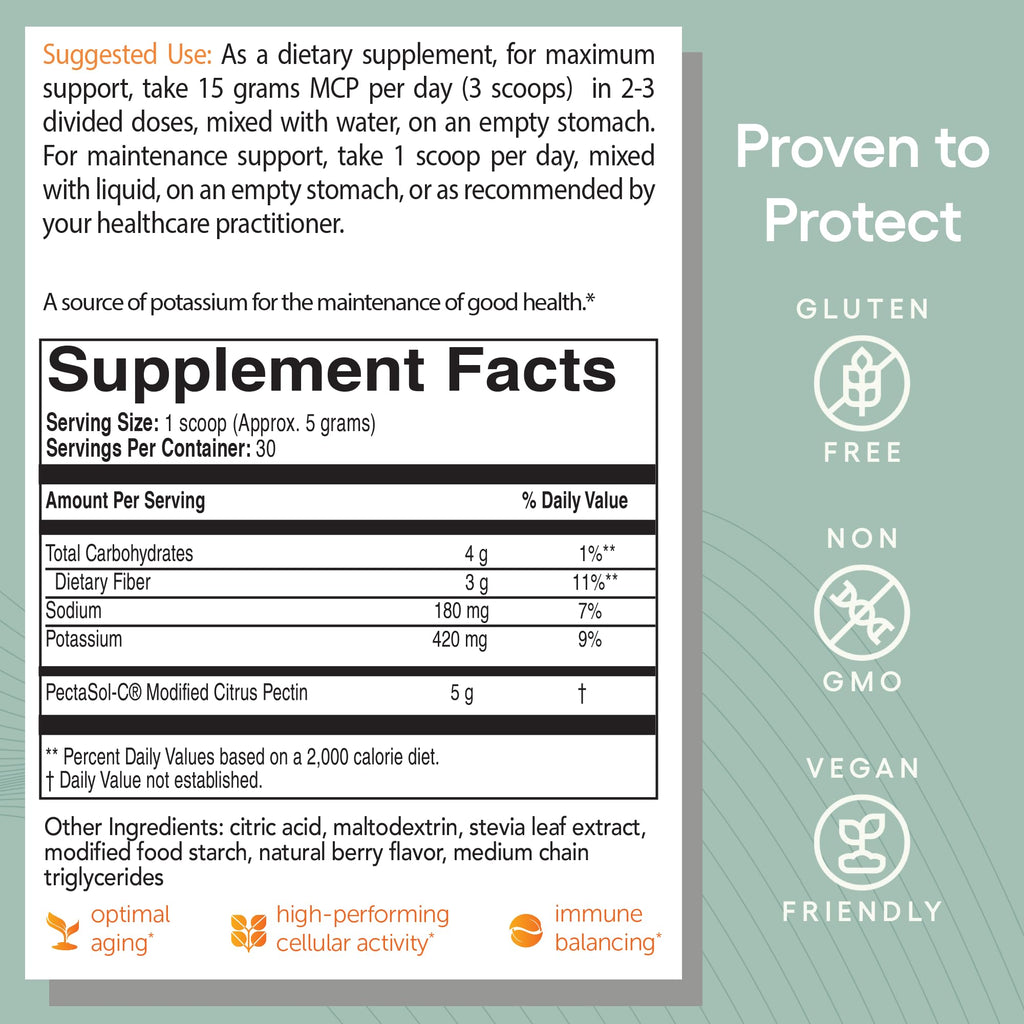 PectaSol Modified Citrus Pectin – 184g Berry Powder – Total-Body Health Supplement to Support the Heart, Immune System, Inflammation Response & Healthy Aging + Maintain Healthy Galectin-3 Levels - TrustMedUSA
