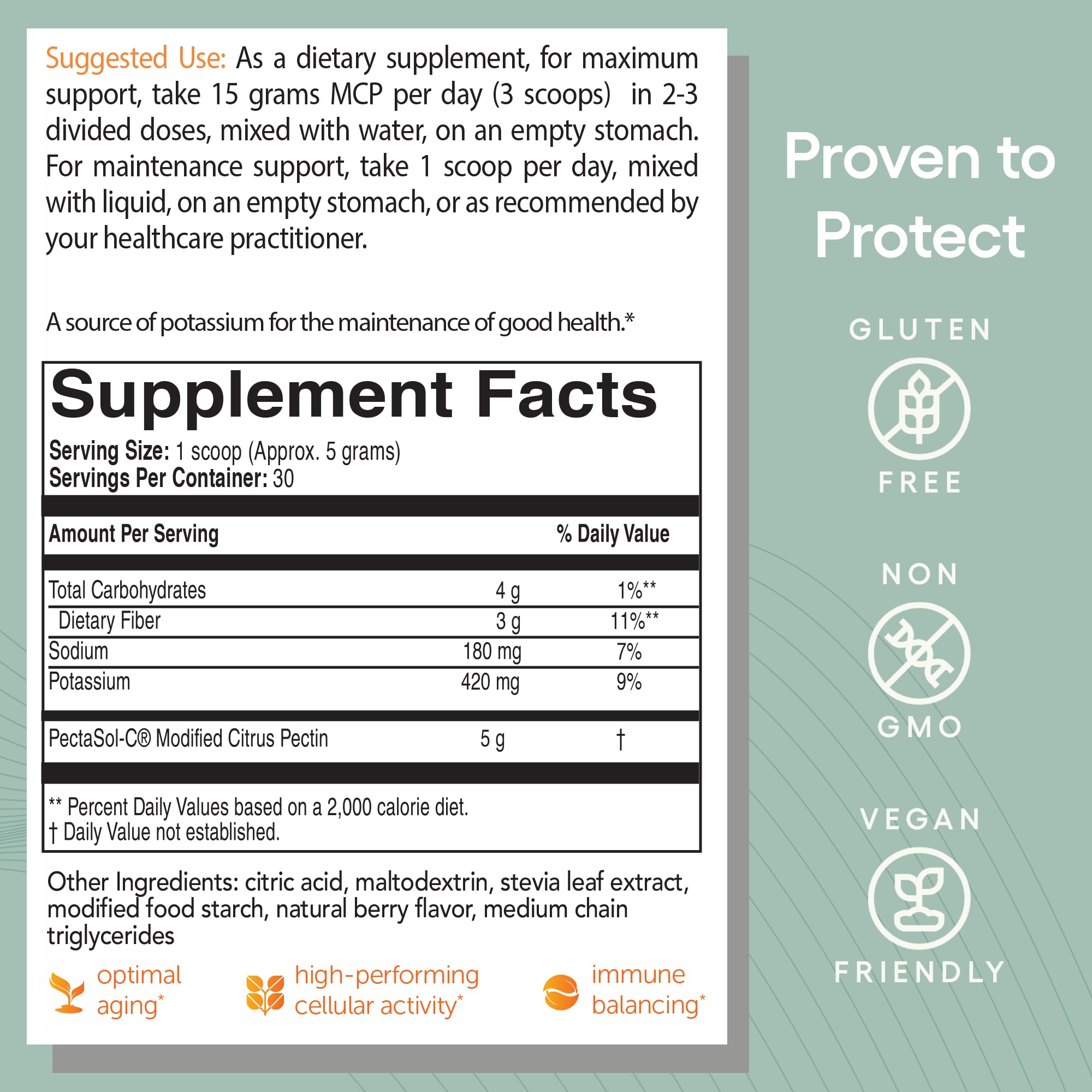 PectaSol Modified Citrus Pectin – 184g Berry Powder – Total-Body Health Supplement to Support the Heart, Immune System, Inflammation Response & Healthy Aging + Maintain Healthy Galectin-3 Levels - TrustMedUSA