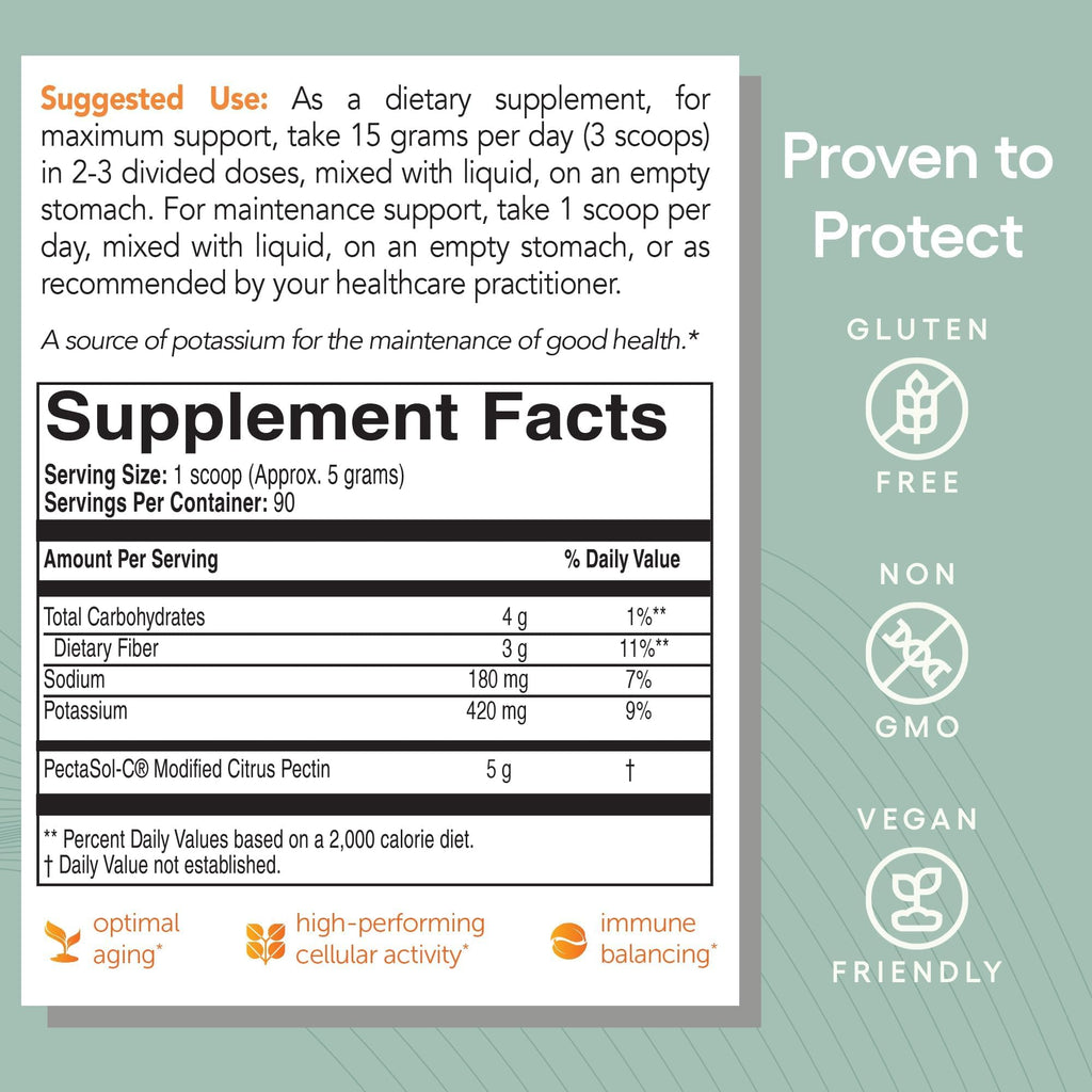 PectaSol Modified Citrus Pectin – 454g Powder – Total-Body Health Supplement to Support the Heart, Immune System, Inflammation Response & Healthy Aging + Maintain Healthy Galectin-3 Levels - TrustMedUSA