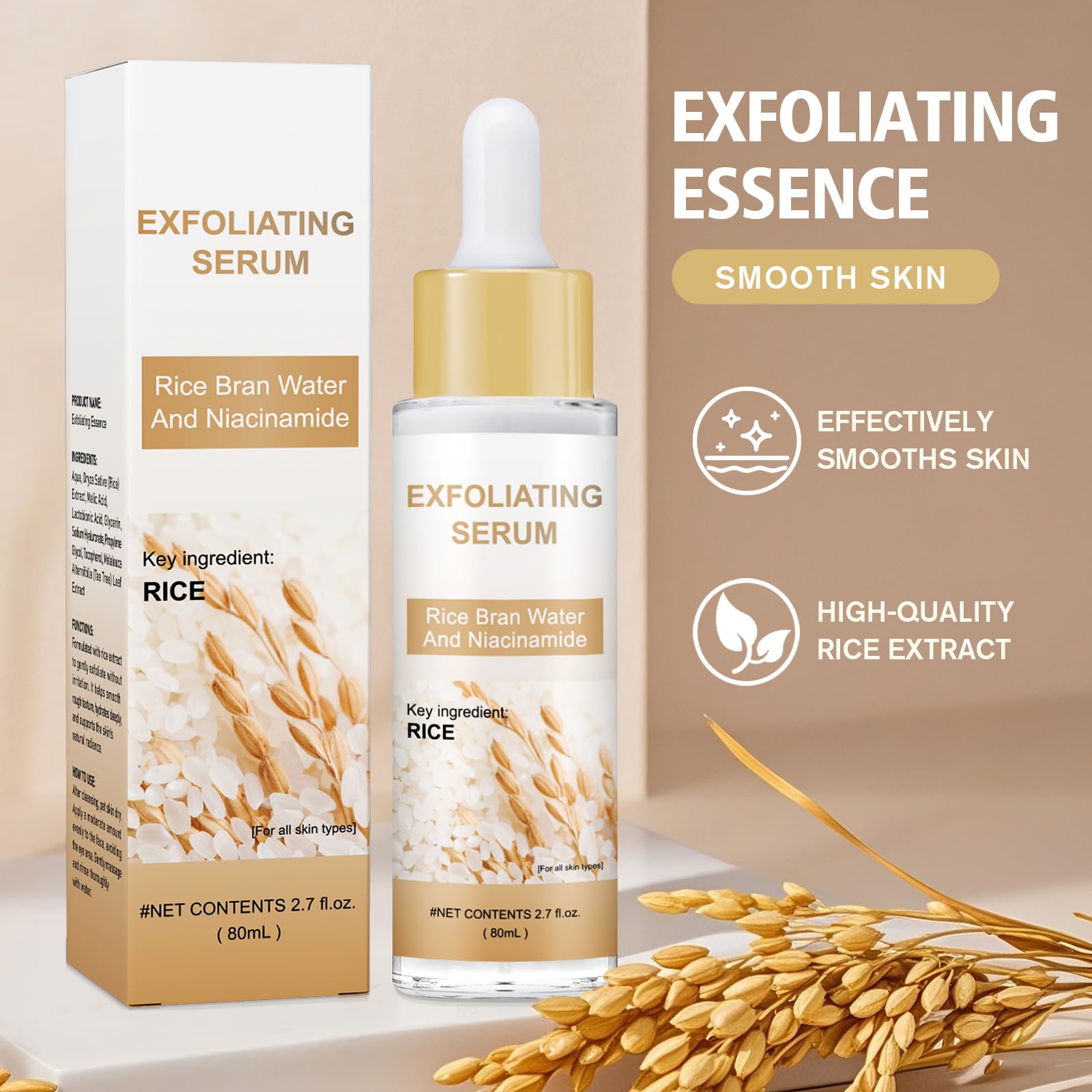 Peel Shot Glow Rice Ampoule Duo – Peel Shot Serums with White Rice Extract, BHA, Niacinamide & Hyaluronic Acid – Exfoliating, Moisturizing, Blackhead Remover & Pore Refining (White) - Maple Wellness Supplements