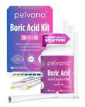 Pelvana Boric Acid Suppositories for Women 30 + 7 Applicators + 50 pH Test Strips, Total of 87 Piece Kit for Vaginal Odor - Third-Party Verified & Bottled in The USA - Feminine Health Odor Solution - TrustMedUSA