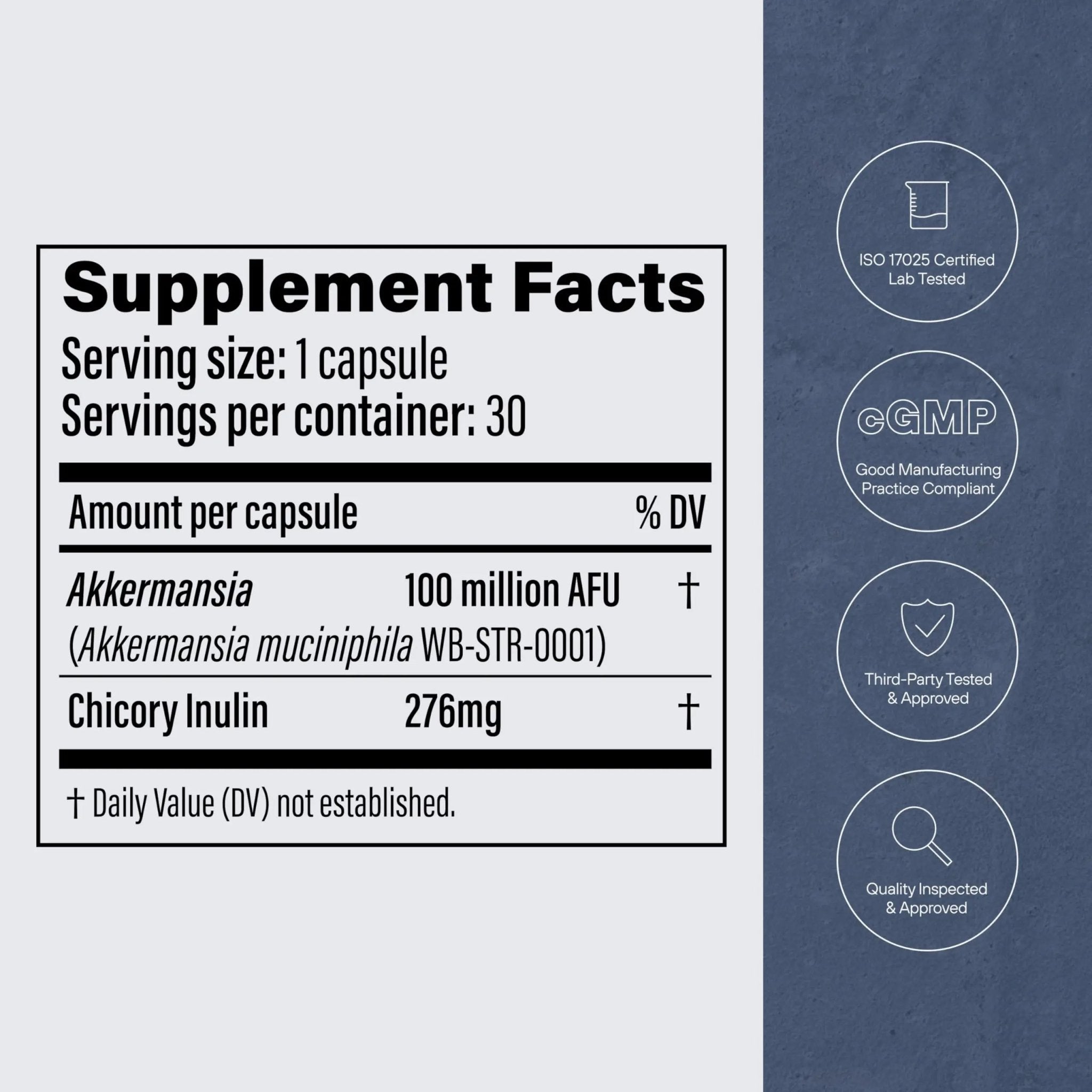 Pendulum Akkermansia Probiotic with Prebiotic Fiber - Delayed Release Capsules, Third-Party Tested, Authentic 100M AFU Live Strain for Gut Health - TrustMedUSA