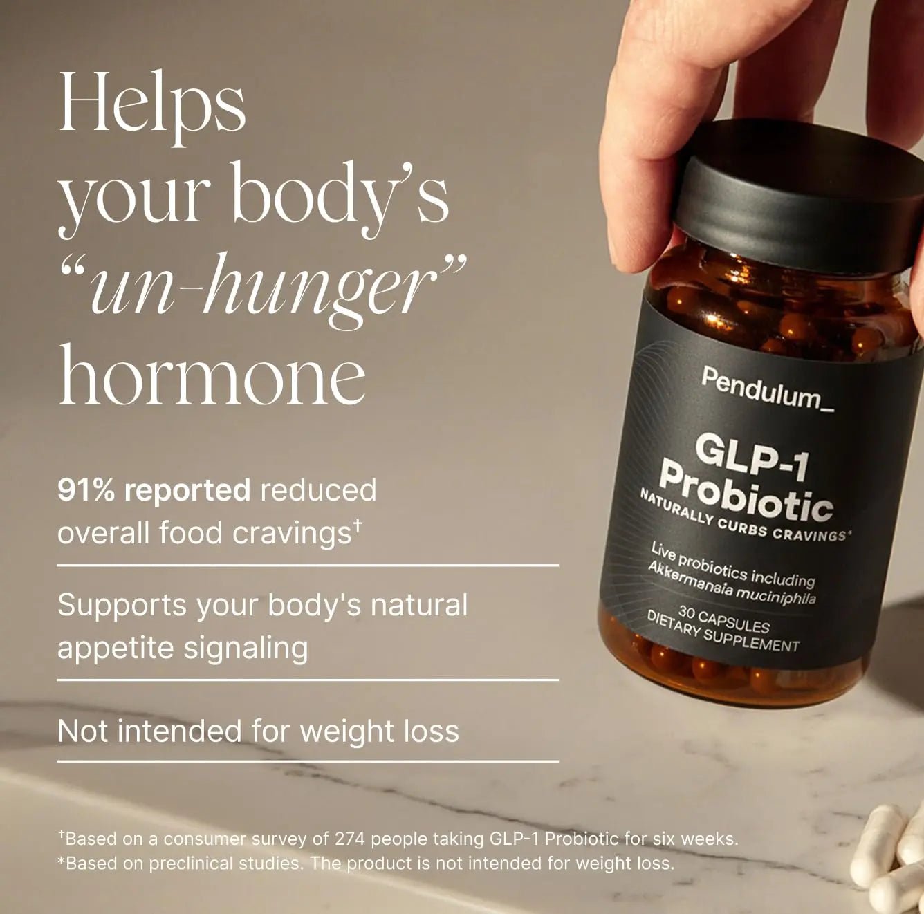 Pendulum GLP-1 Probiotic – Supports Appetite Control and Craving Management, Naturally | Improves Regularity & Gut Health with Akkermansia & Other Strains (30 Capsules) - TrustMedUSA