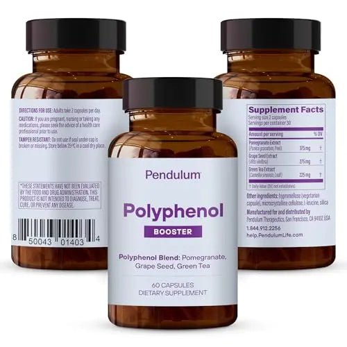 Pendulum Polyphenol Booster, Antioxidant from Superfoods, Beneficial Plant Compounds for Good Health, Helps Boost Akkermansia Muciniphila for Men & Women (60 Capsules, 1-Pack) - TrustMedUSA