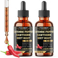 Penhoment 2 Packs - 2700 mg 10in1 Cayenne Pepper Liquid Drops with Hawthorn Berry, Vitamin D3 K2, Beet Root, Ginger Turmeric, Ginger, Ceylon Cinnamon, Berberine, and Ginseng - 2 Months - TrustMedUSA