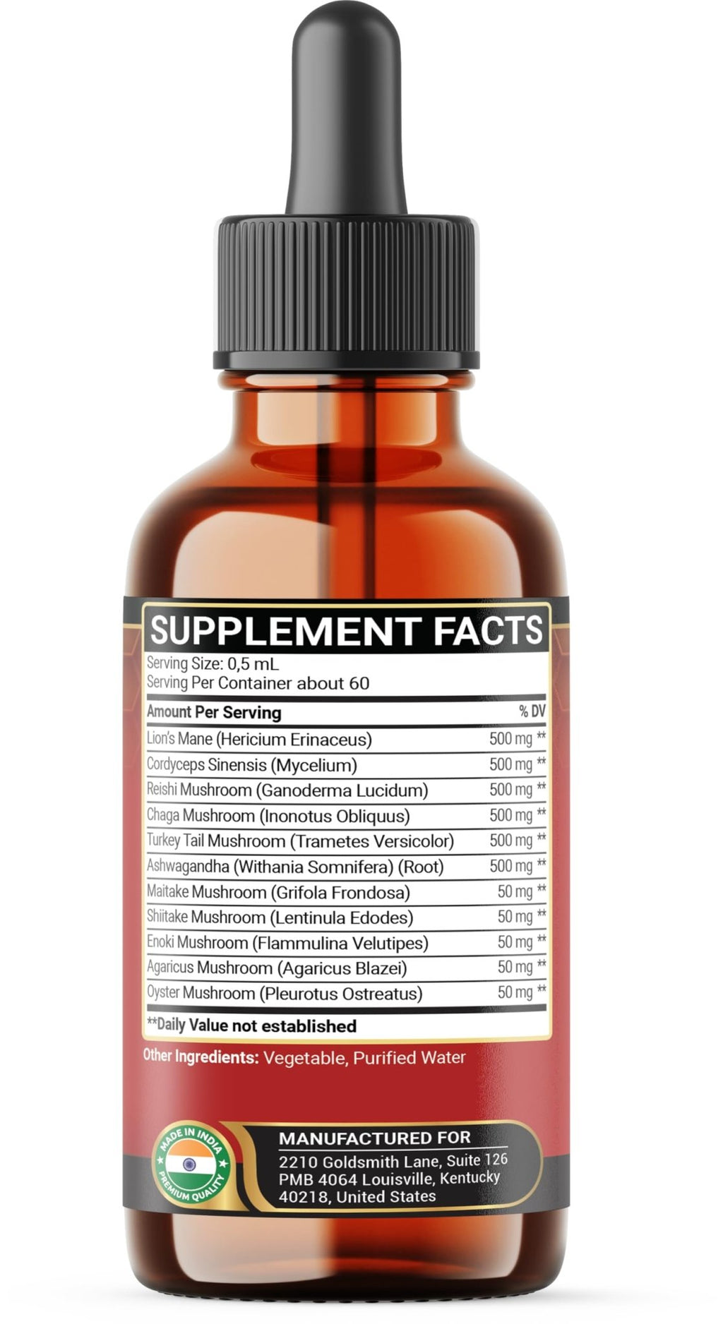 Penhoment 6in1 Sea Moss Drops with Black Seed Oil Irish Seamoss, Ashwagandha, Burdock Root & Bladderwrack - 1FL Oz - 30 Day Supply - TrustMedUSA