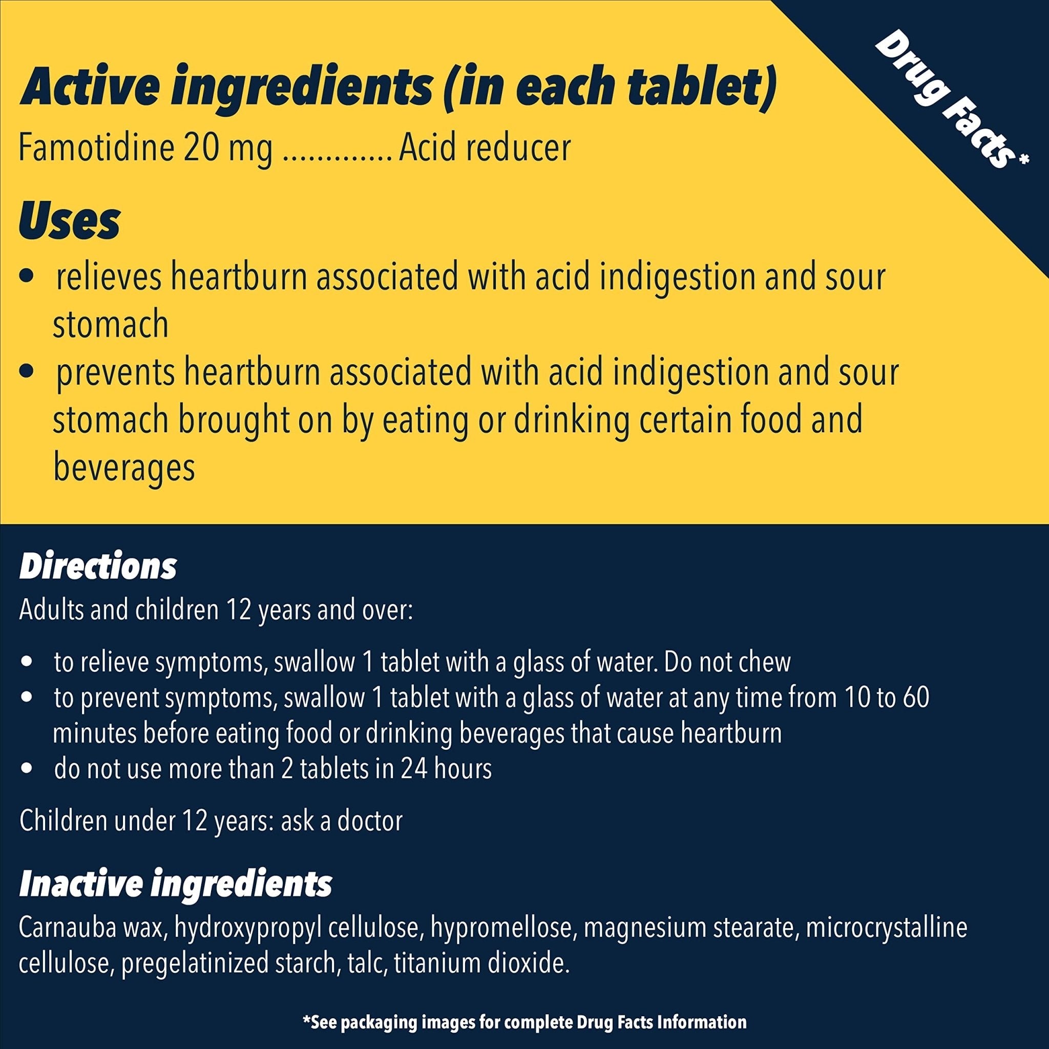 Pepcid AC Maximum Strength Heartburn Relief Tablets, OTC Medicine Prevents & Relieves Heartburn & Acid Reflux Due to Acid Indigestion, 20mg Famotidine Acid Reducer, Fast-Acting, 25 ct - Maple Wellness Supplements