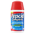 Pepcid Complete Acid Reducer + Antacid Chewable Tablets, 10mg Famotidine, 800mg Calcium Carbonate & 165mg Magnesium Hydroxide per Heartburn Medicine Tablet, Antacid Chews, Berry Flavored, 70 ct - Maple Wellness Supplements