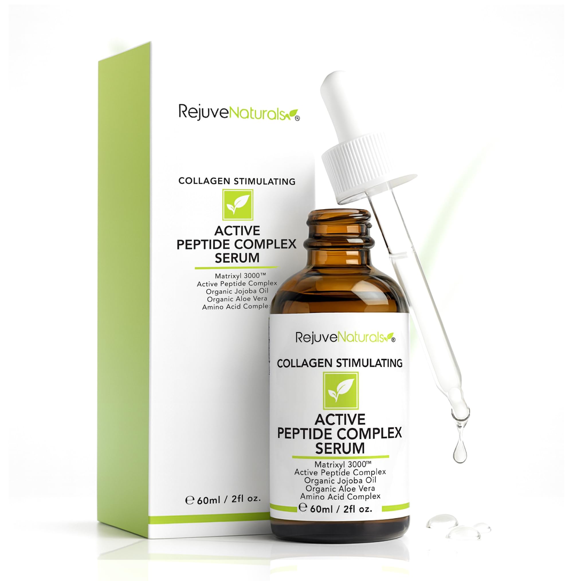 Peptide Complex Serum with Matrixyl 3000 (2 oz, Double-Sized) Minimizes Look of Fine Lines & Deep Wrinkles, Crow's Feet, Crepey Skin. Lightweight Anti Aging Moisturizer for Face & Neck - Maple Wellness Supplements