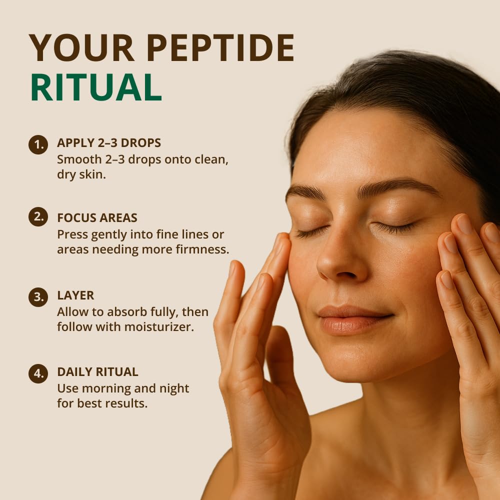 Peptide Complex Serum with Matrixyl 3000 (2 oz, Double-Sized) Minimizes Look of Fine Lines & Deep Wrinkles, Crow's Feet, Crepey Skin. Lightweight Anti Aging Moisturizer for Face & Neck - Maple Wellness Supplements
