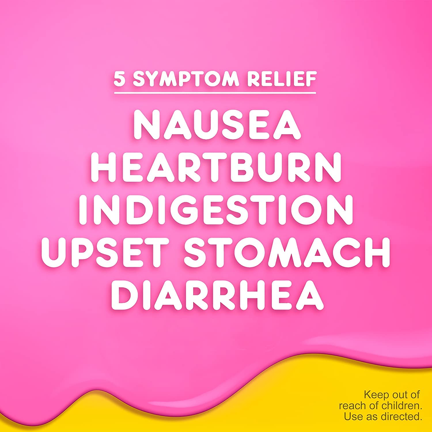 Pepto Bismol Chewable Tablets, Upset Stomach Relief, Nausea Relief, Heartburn Relief, Indigestion Relief, Anti Diarrhea Medication for Adults - 5 Symptom Relief, 30 ct - Maple Wellness Supplements