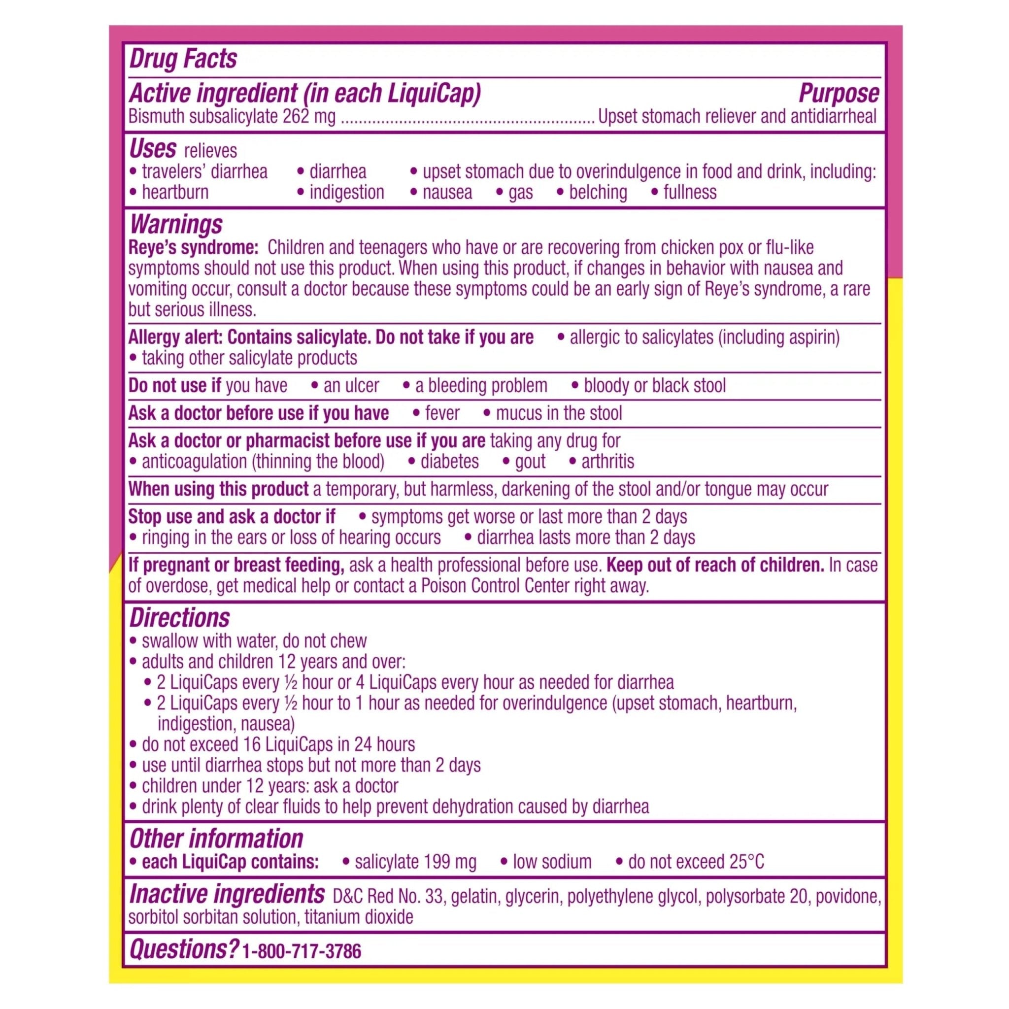 Pepto Bismol Liquicaps, Upset Stomach Relief, Nausea Relief, Heartburn Relief, Indigestion Relief, Anti Diarrhea Medication for Adults - 5 Symptom Fast Relief, No Flavor, 48 ct - TrustMedUSA