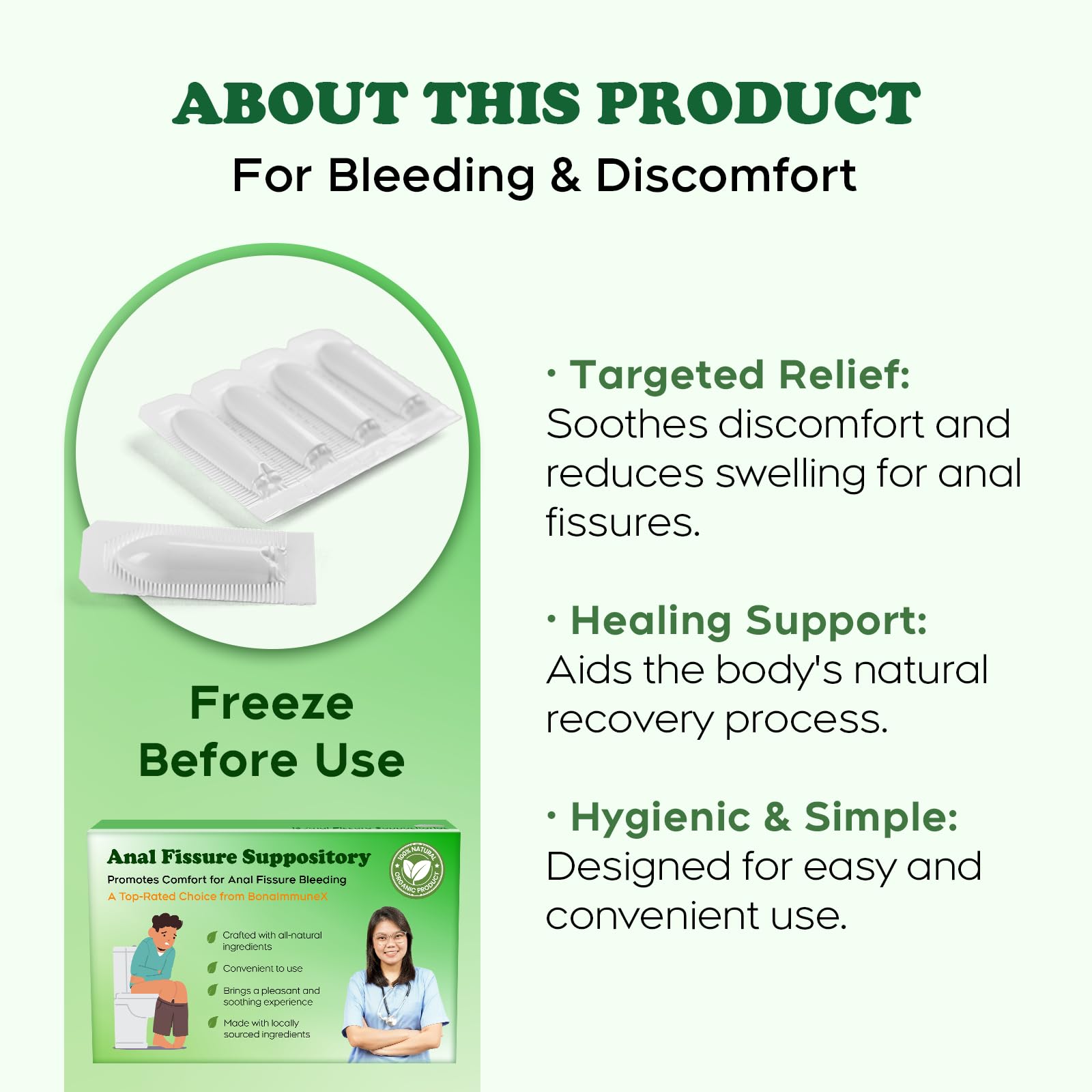 Peralpow Anal Fissure Suppositories | Expert-Formulation for Rectal Bleeding Associated with Hemorrhoids, Anus Fissures, Diarrhea & Constipation | Curcuminoids & Turmeric Extract | 16 Inserts - TrustMedUSA
