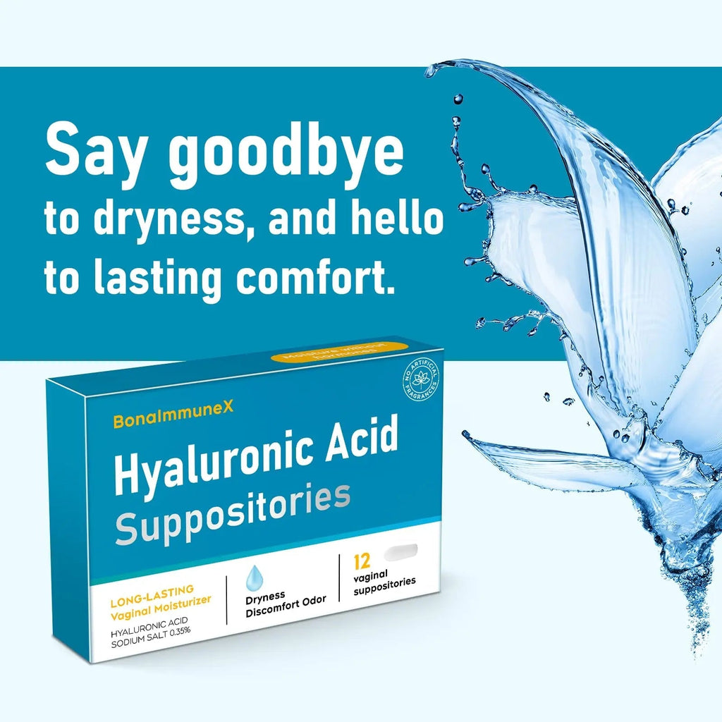 Peralpow Hyaluronic Acid Vaginal Suppositories 10 mg for Women | Vaginal Moisturizer for Dryness, Itching & Irritation | Menopause & Intimate Care with Coconut Fatty Acids | Estrogen Free, 12 Count - TrustMedUSA