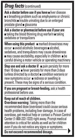 Percogesic Aspirin Free Pain Relief Tablets, Extra Strength, Acetaminophen and Diphenhydramine, 40 ct (Pack of 1) - TrustMedUSA