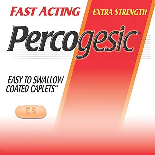 Percogesic Extra Strength Acetaminophen & Diphenhydramine Pain Relief, Fast-Acting Aspirin-Free Fever Reducer & Antihistamine, 60 Count - TrustMedUSA