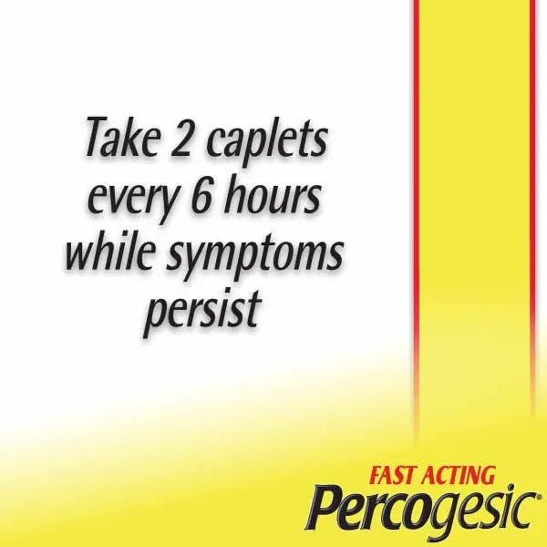Percogesic Original Pain Relief | Aspirin Free Fast Acting Relief | 90 Coated Caplets (4 Pack) - TrustMedUSA