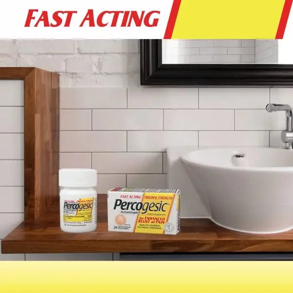 Percogesic Original Pain Relief | Aspirin Free Fast Acting Relief | 90 Coated Caplets (4 Pack) - TrustMedUSA