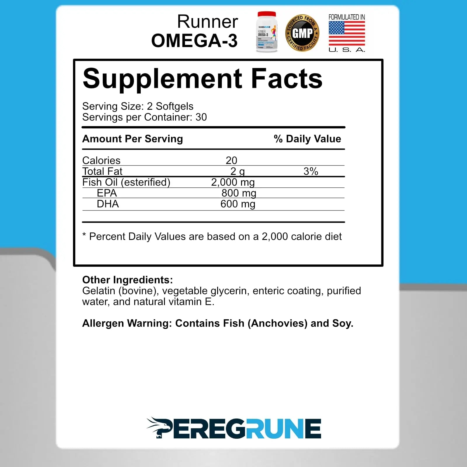 PEREGRUNE Runner Multivitamin & Omega 3 Bundle (1 Month Supply) | Antioxidants for Health & Recovery | Vitamin B Complex for Endurance, Energy, VO2 Max | Joints & Heart: 1,000mg Fish Oil - TrustMedUSA