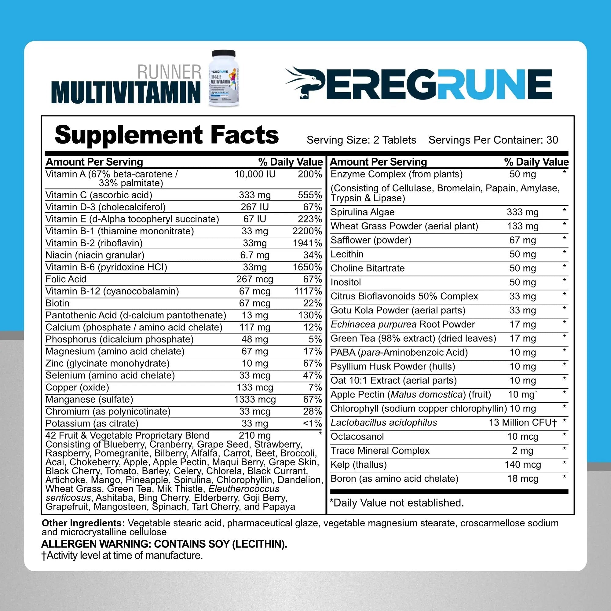 PEREGRUNE Runner Multivitamin & Omega 3 Bundle (1 Month Supply) | Antioxidants for Health & Recovery | Vitamin B Complex for Endurance, Energy, VO2 Max | Joints & Heart: 1,000mg Fish Oil - TrustMedUSA
