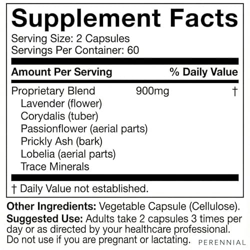 Perennial Nervana – Herbal Nerve Support for Tingling, Burning & Numbness Relief – Promotes Calm Focus & Stress Resilience – Non-Drowsy Mood Balance – 120ct* - TrustMedUSA