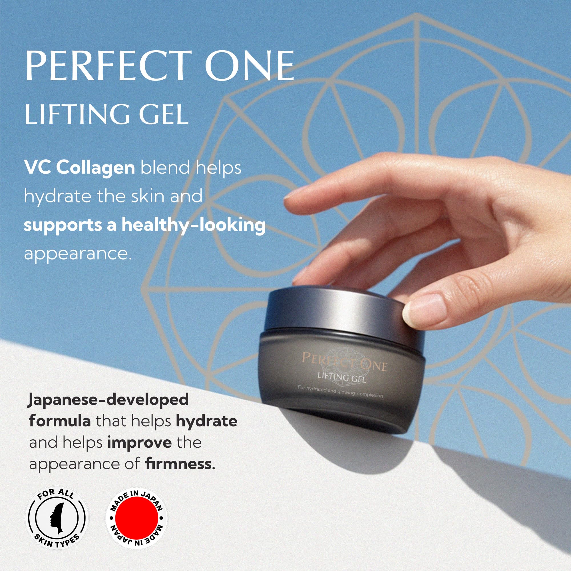 PERFECT ONE Lifting Gel – All-in-One Face Moisturizer & Anti-Aging Serum – With Collagen, Niacinamide, Retinol, VC & Hyaluronic Acid – Firms, Brightens, Hydrates, and Smooths Fine Lines, 50g - Maple Wellness Supplements