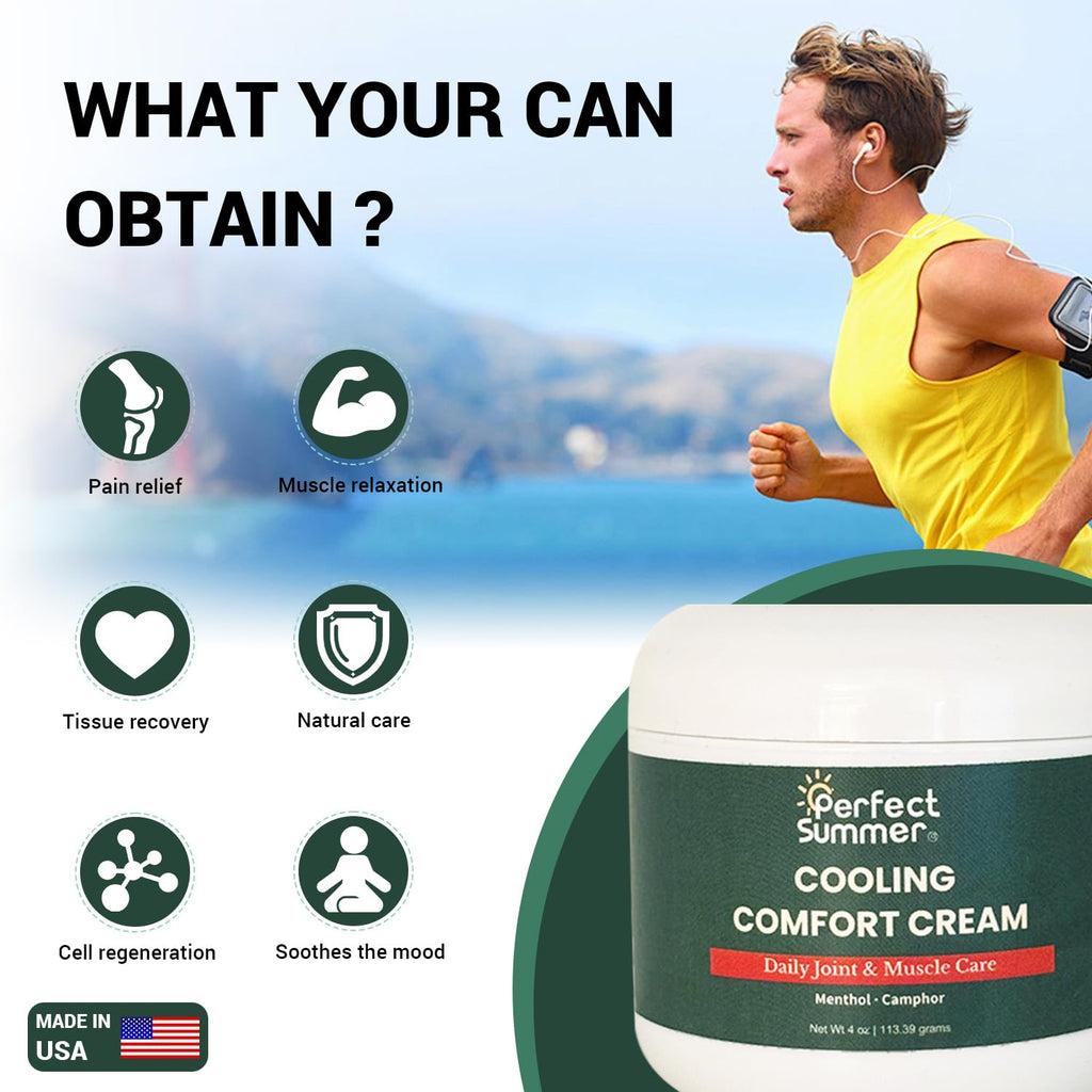 Perfect Summer Cooling Comfort Cream – Muscle Rub & Joint Care – Cooling Relief for Back, Neck, Shoulders & Knees – Non-Greasy, Fast-Absorbing Topical Cream, 4 oz - TrustMedUSA