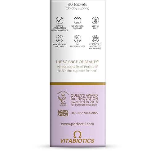 Perfectil Vitabiotics Multivitamin | Hair Growth and Thickening Formula | Supports Thicker, Healthy Hair | Vitamin D, E, Collagen, Biotin, and More - TrustMedUSA