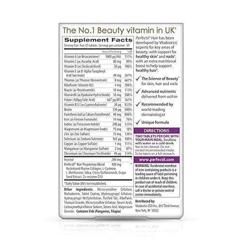 Perfectil Vitabiotics Plus Hair, 60 Count - TrustMedUSA