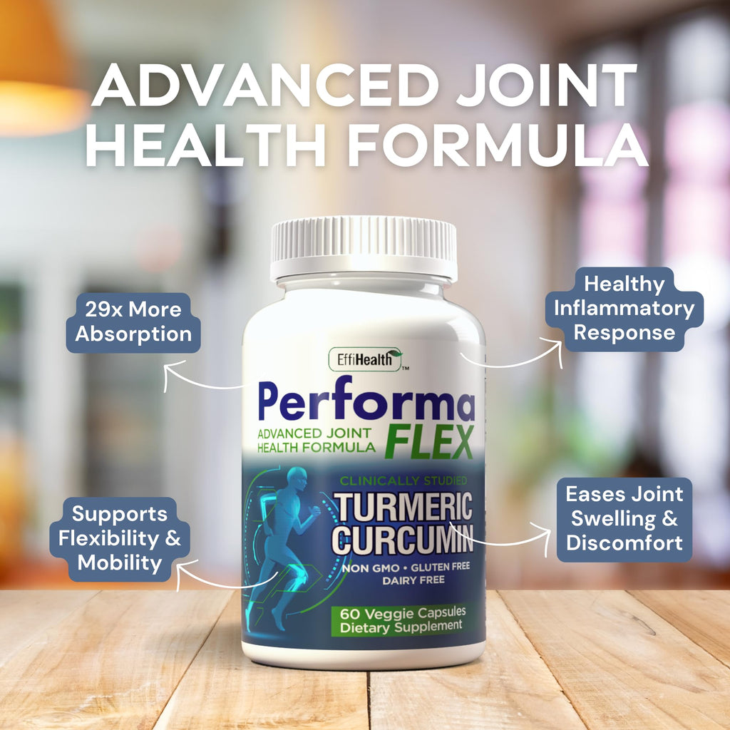 Performa Flex - Joint Support Supplement with Meriva, Turmeric Curcumin, Tart Cherry & Ginger – Ultra High Absorption – Support for Joint Mobility, Joint & Cartilage Health – 60 Capsules - TrustMedUSA