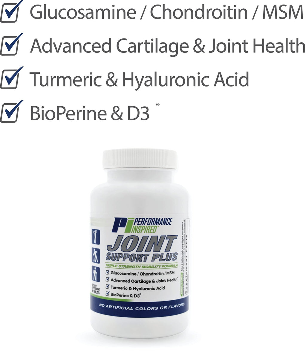 PERFORMANCE INSPIRED Nutrition Joint Support Plus – Glucosamine, Chondroitin, Turmeric & BioPerine – Triple Strength Joint Comfort & Mobility Support – 90 Count - TrustMedUSA