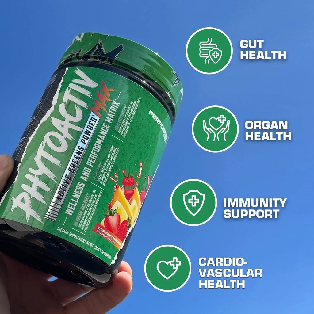 Performax Labs PhytoactivMax Active Greens Powder Wellness and Performance Matrix | Phytonutrients – Overall Health | 30 Servings (Strawberry Pineapple) - TrustMedUSA