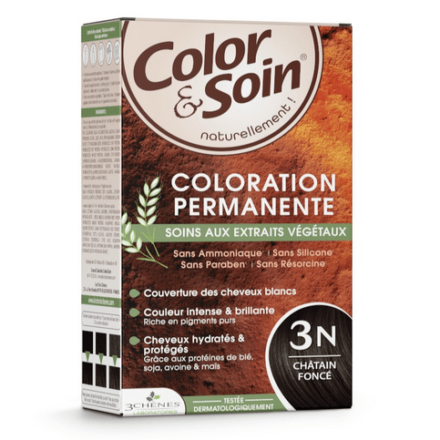 Permanent hair dye 3N dark chestnut Color&Soin LES 3 CHENES - TrustMedUSA