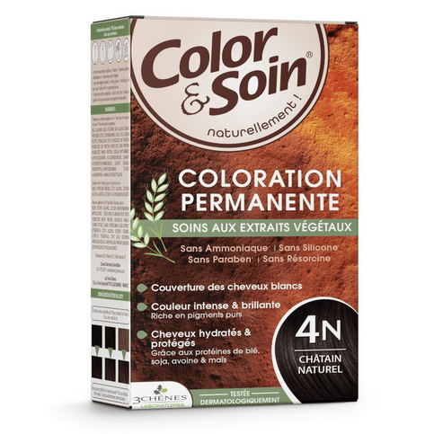 Permanent hair dye 4N natural chestnut Color&Soin LES 3 CHENES - TrustMedUSA