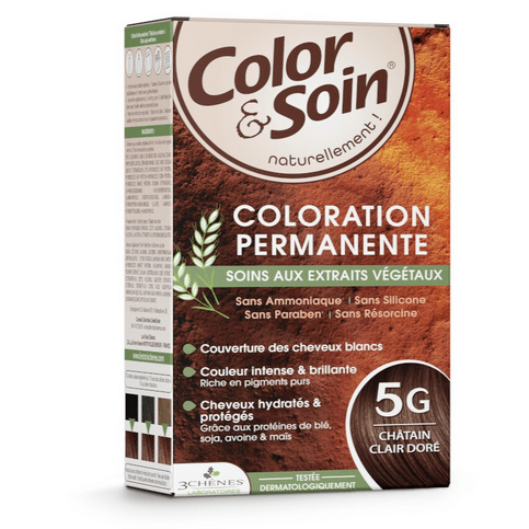 Permanent hair dye 5G light golden chestnut Color&Soin LES 3 CHENES - TrustMedUSA