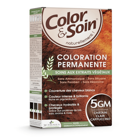 Permanent hair dye 5GM cappuccino light chestnut Color&Soin LES 3 CHENES - TrustMedUSA