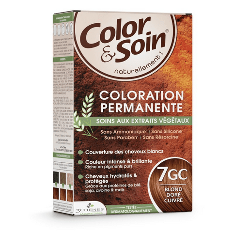 Permanent hair dye 7GC golden copper blond Color&Soin LES 3 CHENES - TrustMedUSA