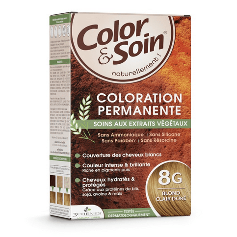 Permanent hair dye 8G light golden blond Color&Soin LES 3 CHENES - TrustMedUSA
