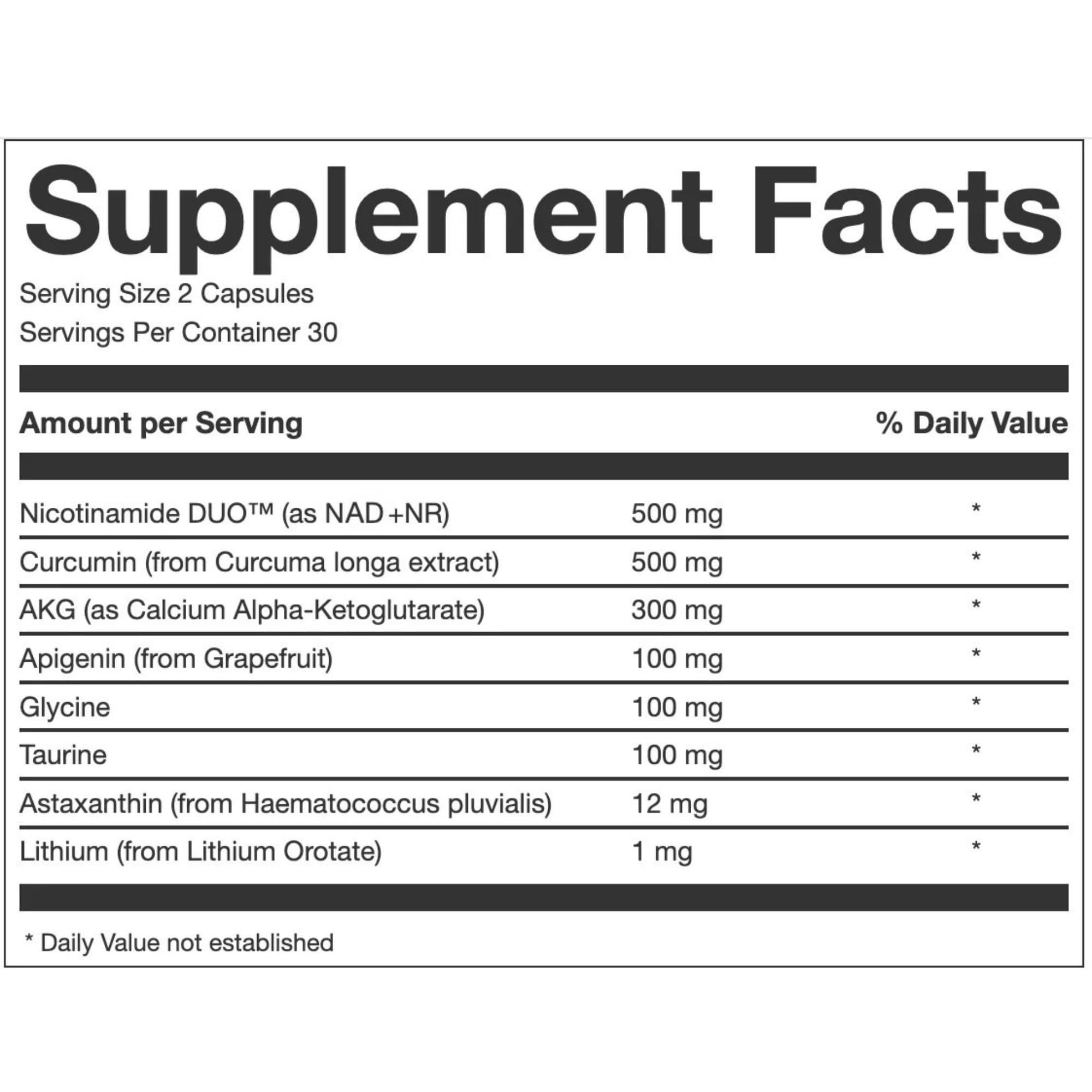 PERPETUA.LIFE AEON Longevity Complex White, Supplement with Curcumin, NMN (Nicotinamide Mononucleotide), AKG, Glycine & Taurine, Supports Healthy Aging, Energy & Immune System, Vegan, 60 Capsules - TrustMedUSA