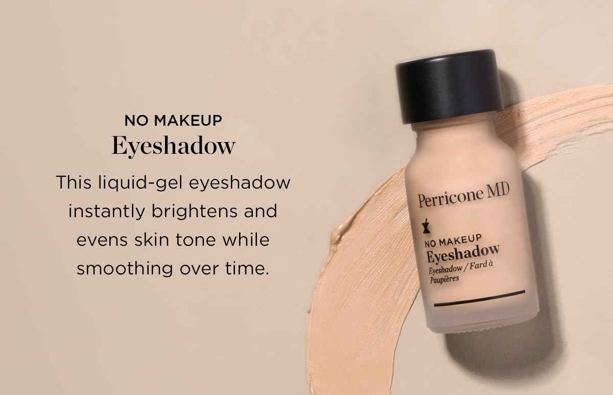 Perricone MD No Makeup Liquid Eyeshadow - Hydrating Serum Texture - Crease-Proof Anti-Aging with Vitamin C - Smooths & Brightens Eyelids - Long-Wearing Satin Finish for All Ages, Shade 2, 0.3 fl oz - TrustMedUSA