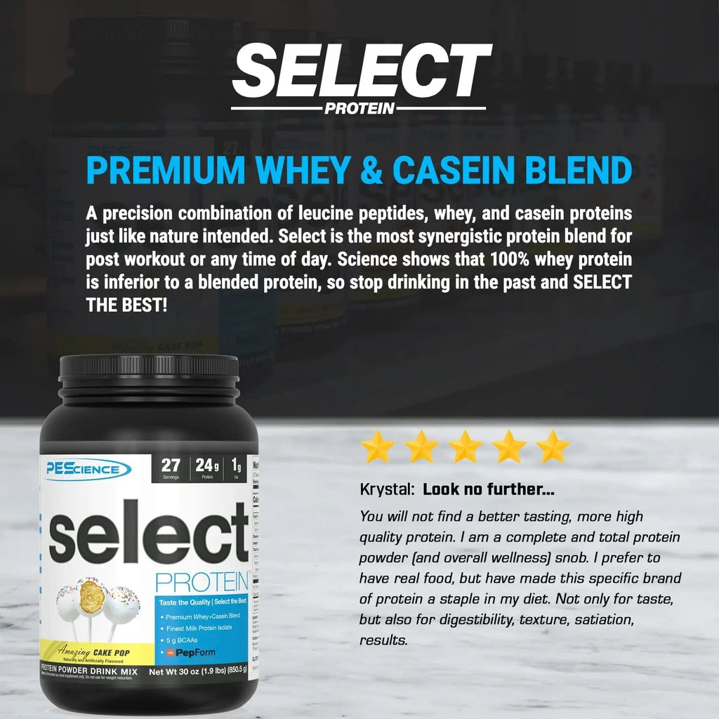 PEScience Select Low Carb Protein Powder, Cake Pop, 27 Serving, Keto Friendly - TrustMedUSA