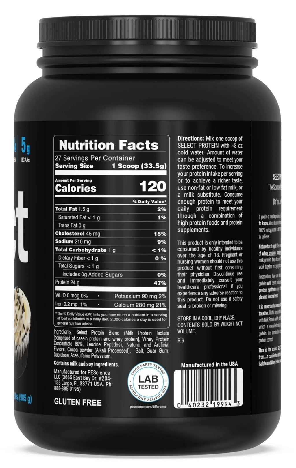 PEScience Select Low Carb Protein Powder, Chocolate Cupcake, 27 Serving, Keto - TrustMedUSA