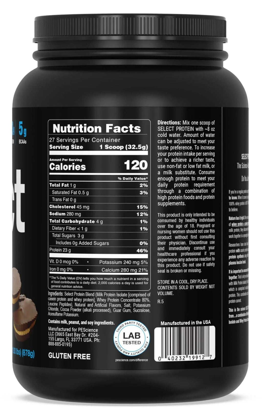 PEScience Select Low Carb Protein Powder, Chocolate Peanut Butter Cup, 27 Serving - TrustMedUSA